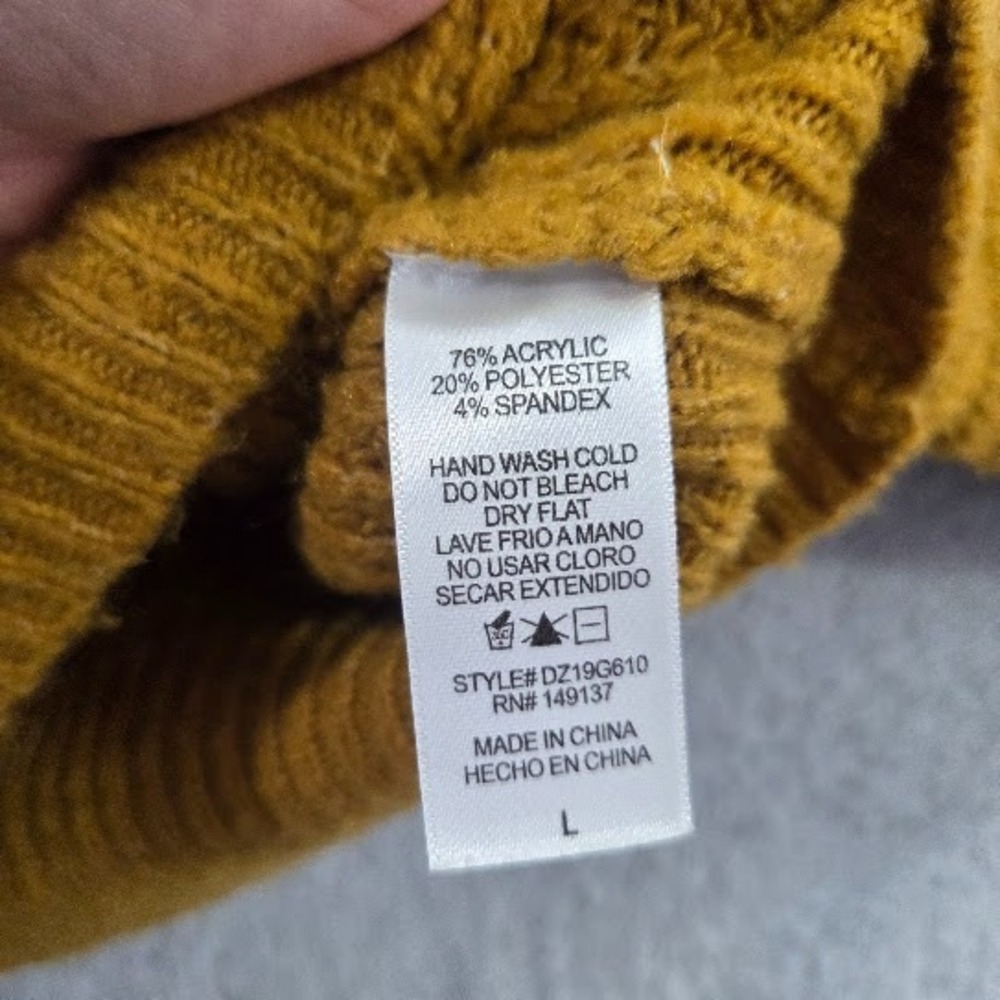 Double Zero Cardigan Cropped Lovely Large Mustard Yellow‎ Knit Boho Cozy Slouchy - Picture 5 of 8